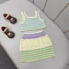 브랜드의 디자이너 손으로 짜여진 슬립 드레스 세트 여자 여름 아이스크림 색상에 귀여운 드레스