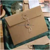 Present Wrap Simple Retro Archive Bag Kraft Paper Envelope Lagring Winding Strap Wholesale LX4868 Drop Delivery Home Garden Festive Par Dhyxa