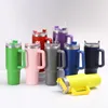 Tasses sous vide Thermos en acier inoxydable, gobelet de 40oz avec poignée et paille, bouteilles d'eau de voyage, grande tasse de 40oz par avion