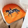 Modern Horseshoe-Shaped Leather Chair Dining Chair Cushion American Light Style Orange Sofa Pineapple Chair Cushion with Radian