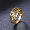 Anéis de banda de aço inoxidável anel irregular espiral design elegante moda casal anéis para mulheres jóias casamento meninas acessórios presentes aa230417