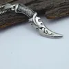 Coltello per collana con ciondolo pugnale a doppia faccia massiccio retrò con catene