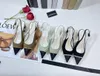 7cm designer femmes parti robe de mariée chaussures Channel Kitten Heels Bowknot slingback Sandals Summer Womens Designer Shoes Pointed Toes pompes chaussure de danse
