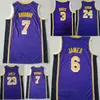 City Basketball a gagné des maillots DAngelo Russell 1 Man Austin Reaves 15 LeBron James 23 pour les fans de sport Chemise classique cousue noir violet jaune blanc bleu