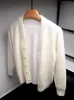 Мужские свитера, роскошный белый вязаный кардиган высокого качества, мужская мода, винтажный свитер, пальто, осенний повседневный свободный корейский 231117