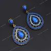 Long Ethnic Luxury Dangle Vintage Red Boho Big Crystal Drop Earrings Bohemian Blue Women Wedding Earrings Jewelry EarringsDangle Earrings wedding earrings