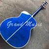 Niestandardowa hebanowa podstrunnica 40 -calowa gitara akustyczna Flaped Maple Back Strona Abalone Binting Om Blue Round