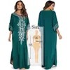 Dames badmode indie folk geborduurd korte mouw zomerjurk katoen tuniek strand kaftan dames strandkleding zwempak bedek op mantel de plage 230417