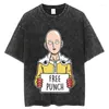 Heren t shirts mode harajuku casual t-shir anime een punch o-neck korte mouwen losse man oversized hiphop unisex t-shirt