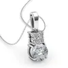 Filigree Basket Solitaire Style Engagement Pendant, Center Is Round Shape Diamond Report By Gia, D Color & Vs1 Clarity