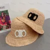 Top Designer Bucket Hat Women Wide Brim Straw Hats Casquette Rainbow Patchwork Color Grass Braided Caps Vacation Beach Cap Men Beanie Summer