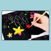 Papierprodukte Magic Scratch Art Book Regenbogen-Notizbuch mit Holzstift Kinder Notizen Boards Weihnachtsfeier Geburtstagsspiel Geschenk 10.3X Dhdvx