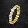 Band Cosya 22 CT Full Moissanite Row for Women Sterling Sier D White Gold Diamond Rings Eternity Wedding Fine Jewelry AA230417
