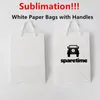 Sublimation Gift Wrap White Paper Bags with Handles Gift Shopping Merchandise Retail Party Bulk Box