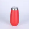 Exprimer! Verres à vin Shot Gobelet à revêtement électrique en forme d'œuf de 6 oz avec tasses Silver Line Tasse à bière en acier inoxydable à double paroi Flûtes à champagne avec couvercles B0028