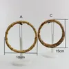 Bag Parts Accessories 4-10 pieces 12cm 15cm 18cm round bamboo circle ring for DIY bag handbag handle Real bamboo handle for crafts sewing 230418