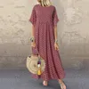 Casual Dresses Boho Maxi Dress Vintage Print Summer Half Sleeve Loose Dress Casual Plus Size Female Dress Big Swing Dresses Robe Vestidos 230418