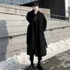 Männer Wolle Mischungen Koreanische Trend Lose Mäntel Casual Einreiher Mantel Herbst Winter Mode Lange Windjacke Mantel Männer Kleidung 231118