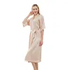 Women's Sleepwear Women Silk Satin Long Wedding Bride Bridesmaid Robe Kimono Feminino Bath Peignoir Femme Sexy Bathrobe Nightdress