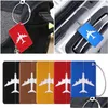 Andere thuisopslagorganisatie Travel Lage Tags Aluminium herbruikbare metaalnaam ID -kaart Suitcase Labels met touwen Bag Tag Stainles DHAFC