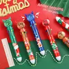 10-50st Söt jul 10 Color Ballpoint Pen Sequin Elk Santa Claus Driveble Multi-Color Present School Office Stationery