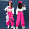 Ensembles de vêtements Filles hip hop récolte haut pantalon cargo enfant pull jupe à carreaux enfant streetwear jazz pom-pom girl costume de danse de rue ensemble de vêtements