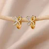 Stud Edelstahl Kaninchen Schmetterling Ohrringe für Frauen Gold Farbe Hoop 2023 Trend Ästhetischen Schmuck pendientes mujer 231117