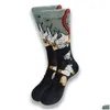 Herrensocken Herren Horrorfilm Charakterdruck Crzay Lustige Cartoon Neuheit Baumwolle Street Style Dünnes Sommerkleid Novetly Drop Deliver Dhk2C