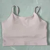 Canottiere da donna Promozione Donna Stile Yoga Gilet sportivo da donna con cuscino per il seno Cintura sottile sexy Indietro Fitness Top Mezza bretella LU