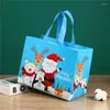 Geschenkwikkeling 3 -stks Kerstman Kerstmis papier Candy Cookie Bag Kids verpakkingszakken feest voor de voorkeur Xmas Noel Jaar Navidad Handtassen