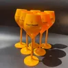 メガネワイングラスワイングラス6PCS Veuve黄色のラベルポリカーボネートクリクコットシャンパンフルートクーペWisky Cups6361734ドロップデリバリー