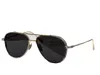 Neue Designer-Sonnenbrille für Männer und Frauen Polizei-Sonnenbrille Zweifarbige Metallstruktur mit komplizierten Prägelinien Eckiger Augenbrauensteg und gestufter Nasensteg
