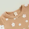 Clothing Sets 0211 Lioraitiin 018M Infant Baby Girl 2Pcs Summer Outfits Short Sleeve Waffle Knit Floral Tshirt Shorts Set 230418