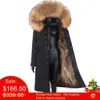 Fourrure femme Fausse fourrure veste d'hiver femmes X-Long Parka imperméable grand naturel fourrure de raton laveur col capuche réel manteau de fourrure épais chaud vraie fourrure de renard 231117