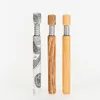 80x9mmms Metal Cigarette Pipe With Spring US Dollar Wood Color Mini Smoking Pipes
