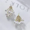 Boucles d'oreilles pendantes Bilincolor White Pearl Cluster Boucles d'oreilles pour femme