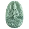 Pendant Necklaces Natural Jadeite Myanmar Jade Guanyin Buddha Necklace Men Women Feng Shui Charm Real Burma Jades Guan Yin Lucky Amulet