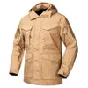 Mäns jackor Refire Gear M-65 Militär taktisk fältjacka Men Autumn Waterproof Windbreaker MD-långa fickor Flight Hoodie Army Coat