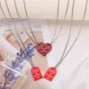 Pendant Necklaces 2Pcs Heart Brick Couples Love Necklace For Lovers Women Men Lego Elements Friends Necklaces Valentines Gift Jewelry Z0417