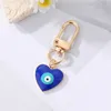 Chaveiro gota de água coração mau olhado chaveiro para amigo casal esmalte bolsa de olho azul carro airpods caixa telefone acessórios joias joias da moda chaveiros coração mal