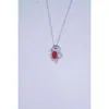 XIY Solid Gold Irregularity Natural Stone GRM Certificate Woman 0,52CT Ruby och 0,20CT Diamond Jewelry Pendant Necklace