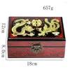 Bolsas de joalheria bolsas feitas à mão de laca de lacarware sólido Dragon Dragon Dragon Phoenix Box auspicioso em nuvem chinês Vanidade de casamento Display