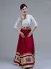 Vêtements ethniques Vêtements de scène tibétains Costumes de minorités féminines Robe d'ouverture de danse pour adultes Pratique