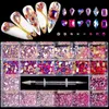 Decorações de Nail Art 1000/3100pcs Diamante brilhante Nail Art Strass Decorações de cristal Conjunto de vidro AB 1pcs Caneta de coleta em grades Caixa 21 Forma 231117