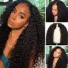 Lace Wigs Kinky Curly Human Hair Glueless U V Part No Leave Out Glue For Women 230417