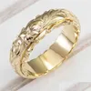 Band Rings Huitan Elegant Craved Flower Pattern Women Band Ring 3 Metal Colors tillgängliga Fine Wedding Bridal Rings Classic T DHGARDEN OTECD