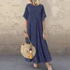 Casual Dresses Boho Maxi Dress Vintage Print Summer Half Sleeve Loose Dress Casual Plus Size Female Dress Big Swing Dresses Robe Vestidos 230418