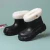 Botas de calidad Invierno Nueva Suela gruesa Manga media con nieve para mujer Impermeable Versátil Plus Felpa Espesada Cómodo Algodón cálido