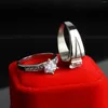 Anneaux de mariage Anti allergie titane acier cubique zircone anneau pour femme couleur argent cristal bijoux Bague