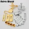 Bag Parts Accessories 1-5 sets 2 colors 36*28mm gold chrome durable rectangle a set of lock for woman handbag with eyelets key lock purse accessories 230418